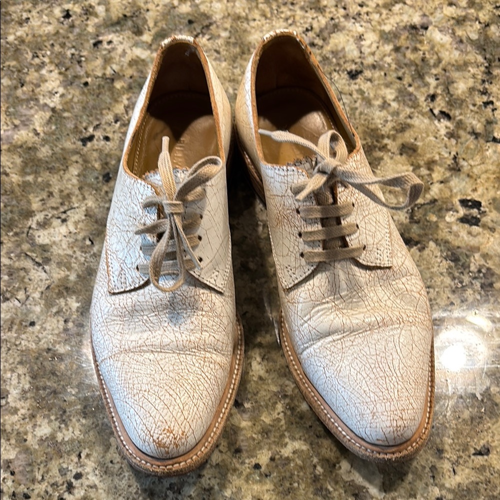 Billy Reid White Oxford Shoes Elegant Lace-Up Design